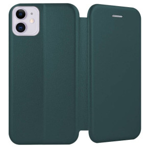 Луксозен кожен калъф тефтер ултра тънък Wallet FLEXI и стойка за Apple iPhone 12 mini 5.4 маслено зелен